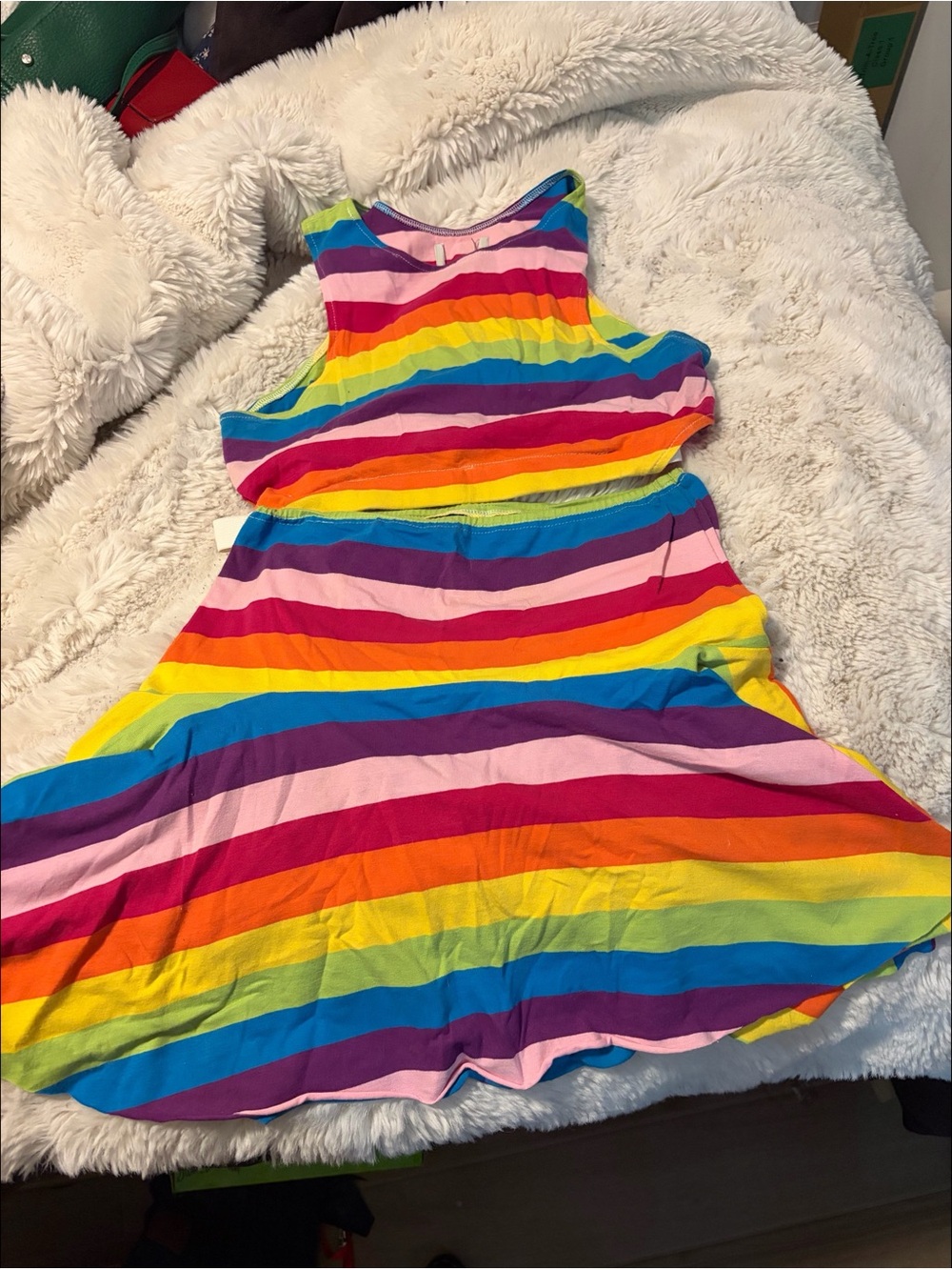 UNIF rainbow striped cropped 2-piece